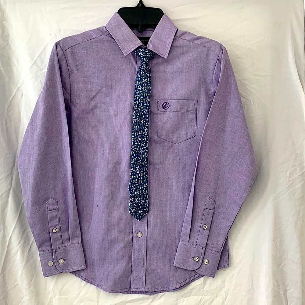 Boys Sean John Button Down Shirt with Matching Clip-on Tie